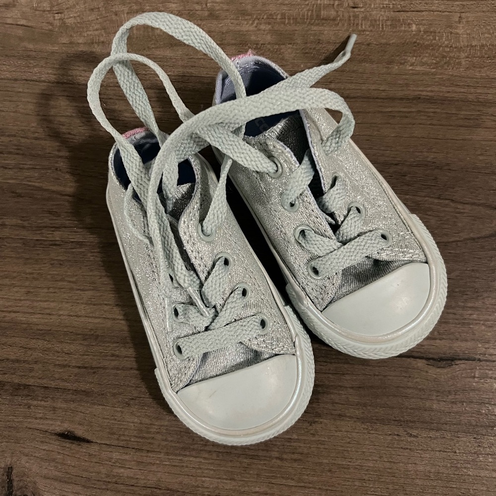 Sparkly silver converse